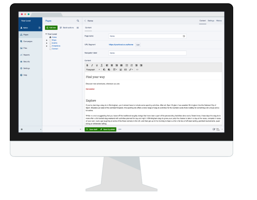 screenshot of Silverstripe CMS